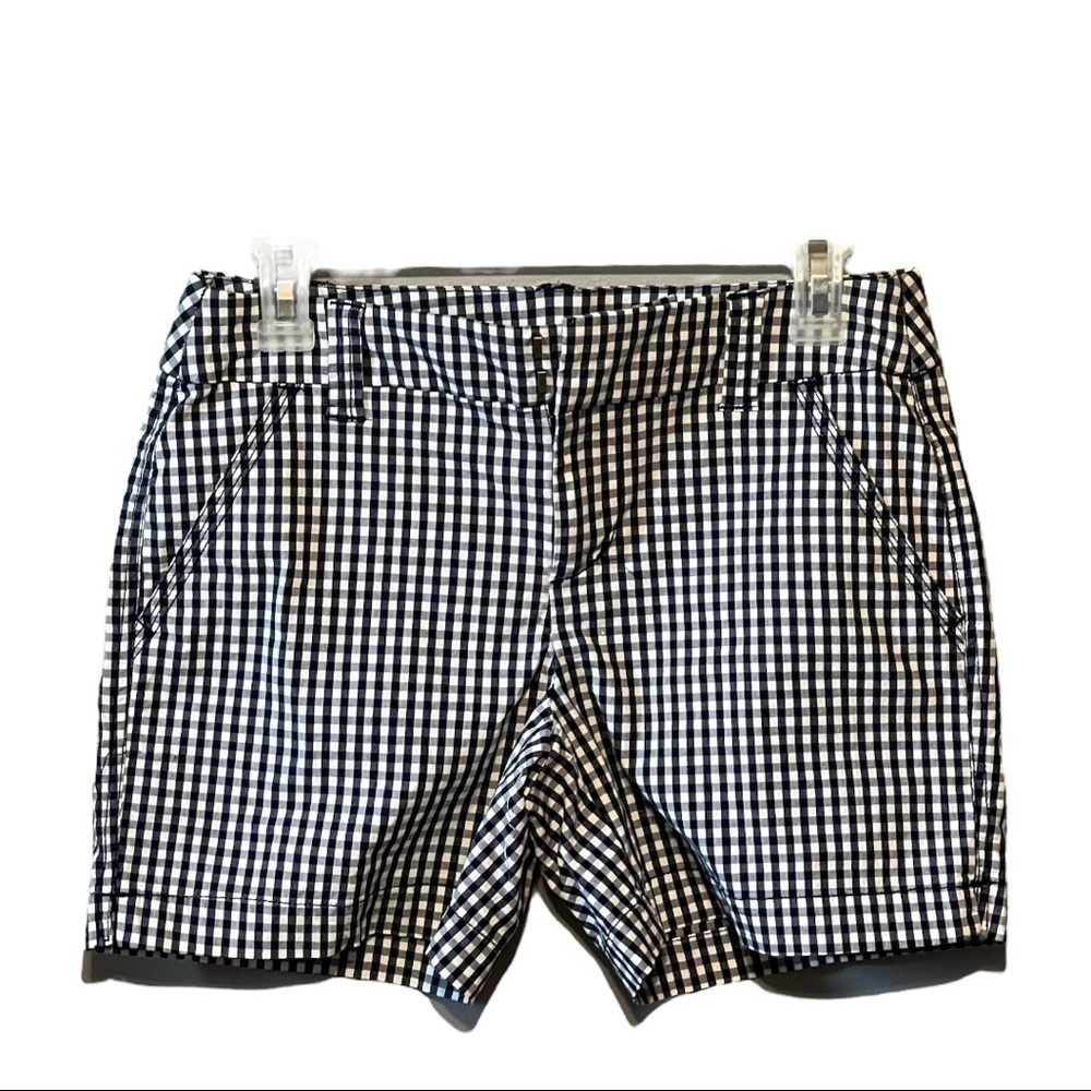 Khakis & Co Classic Fit Gingham Shorts Women’s Size 4 Black White Plaid Casual